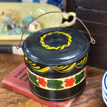 Load image into Gallery viewer, Toleware Tin Bucket/Lunch pail with Metal Handle
