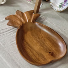 Load image into Gallery viewer, 1960&#39;S Monkey Pod Pineapple Wood Tray - Vintage Wooden Decor