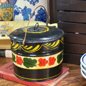 Toleware Tin Bucket/Lunch pail with Metal Handle