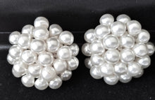 Load image into Gallery viewer, 3 Pair of Vintage Clip-on Earrings - Silver, White and Mult-colored Beaded Earrings