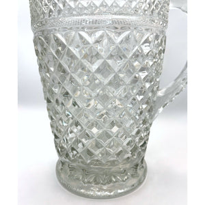 Vintage Anchor Hocking Wexford Large Glass Cut Glass Pitcher