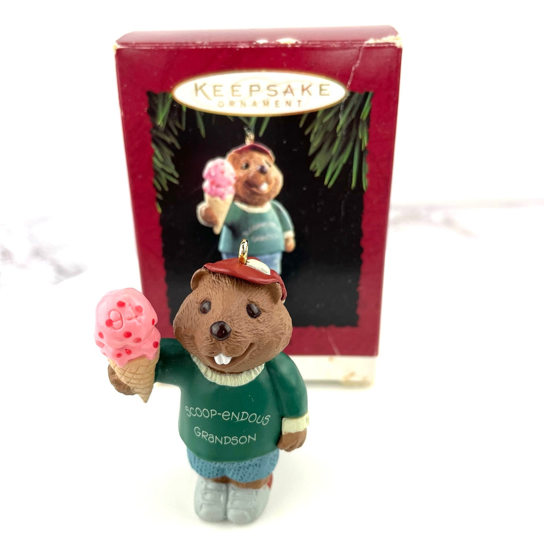 Vintage Hallmark Keepsake Grandson Christmas Ornament 1994 Scoopendous Grandson