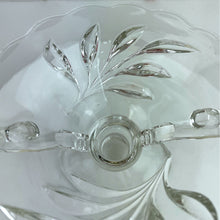 Load image into Gallery viewer, Vintage German Clear Glass Pedestal Taper Candle Holder with Handles
