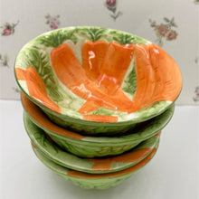 Load image into Gallery viewer, Springtime Serving Dessert/Berry Bowls with Carrot Motif, Easter Serving Decor