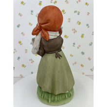 Load image into Gallery viewer, Capodimonte Porcelain Girl with Broom Figurine, Hand Painted Girl with Bonnet Sweeping