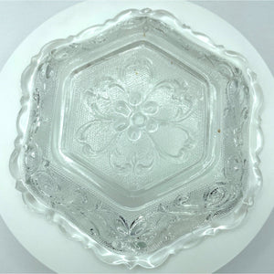 Vintage Indiana Glass Tiara Sandwich Glass Daisy Design Candy Dessert Dish