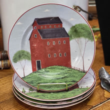 Load image into Gallery viewer, Warren Kimble Collectible Barn Plates, Set of 4 Farmhouse Decor Decorative Plates