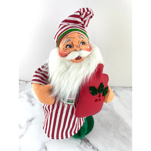 Annalee 12" Santa in Pajamas Doll Christmas Claus with Hot Water Bottle Figurine