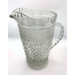 Vintage Anchor Hocking Wexford Large Glass Cut Glass Pitcher
