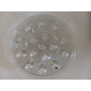 Vintage Floral Frog, Large Clear Glass 16 Hole Pin Frog, Flower Arrangement Holder