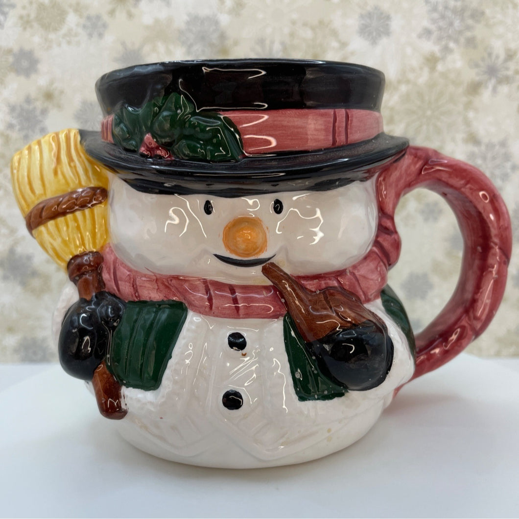 Rose Garden Dolomite Snowman Cocoa Coffee Mug