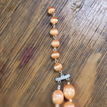 Load image into Gallery viewer, Vintage Double Strand Orange and Pink Beaded Retro Necklace