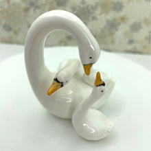 Load image into Gallery viewer, Genuine Bone China Swan Figurine - Mother Swan with Babies