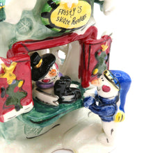 Load image into Gallery viewer, Blue Sky Clayworks Frosty’s Skate Rentals Heather Goldminc Tealight House Xmas