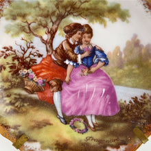Load image into Gallery viewer, Vintage Limoges France Porcelaine DArt Fragenard Victorian Trinket Dish/Butter Dish