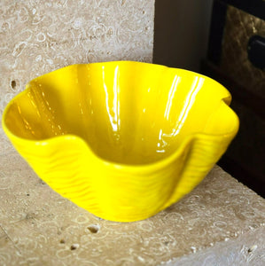 Yellow Royal Haeger Bowl, Made in USA, MCM Decorative Centerpiece