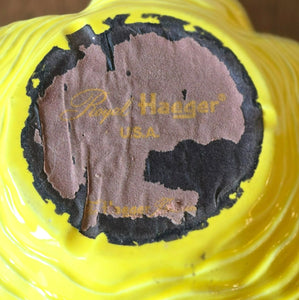 Yellow Royal Haeger Bowl, Made in USA, MCM Decorative Centerpiece
