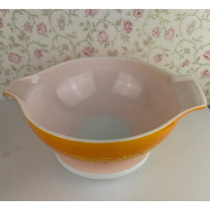 Vintage Pyrex Daisy Cinderella Bowl #444, Orange Handled Mixing Bowl