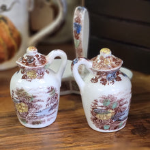 Load image into Gallery viewer, 1960&#39;S NASCO Mountain Woodland Salt &amp; Pepper Shaker with Caddie