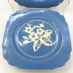 Blue Harker Cameoware - Dainty Flower Blue Virginia Bread and Butter Dessert Plate - Set of 4