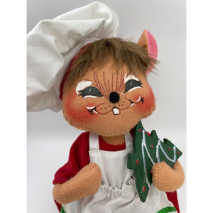Annalee Christmas Baking Mouse Girl Doll Holding Christmas Tree Cookie