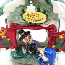 Load image into Gallery viewer, Blue Sky Clayworks Frosty’s Skate Rentals Heather Goldminc Tealight House Xmas