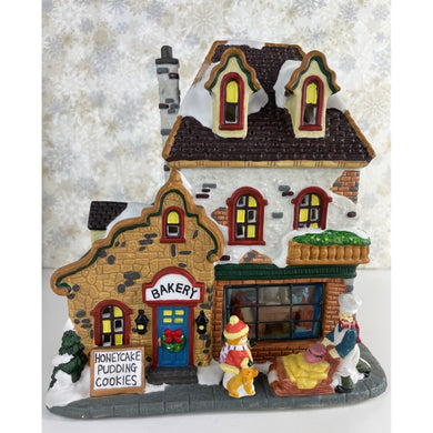 Holiday Time Bakery Porcelain Lighted Christmas Village House