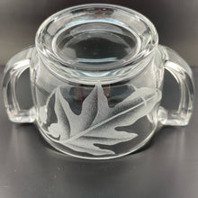 Load image into Gallery viewer, Vintage Oak Leaf Etched Glass Sugar Dish Trophy Handled Leaf and Acorns Sugar