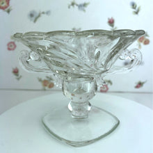 Load image into Gallery viewer, Vintage German Clear Glass Pedestal Taper Candle Holder with Handles