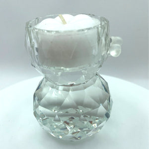 Crystal Snowman Votive Candle Holder - Holiday Christmas Decor