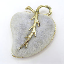 Load image into Gallery viewer, Vtg Velvet Heart Hat Pin Cushion Gold Trim Vanity Decor Romantic Boudoir Display