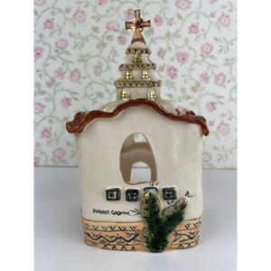 Blue Sky Clayworks La Mission de Milagros T-Lite Candle House by Heather Goldminc