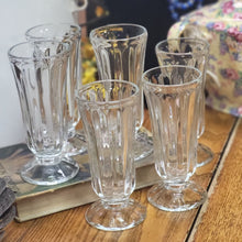 Load image into Gallery viewer, Mid Century Ice Cream Soda Glasses, Set of 6 Pedestal Tulip Shaped Glasses