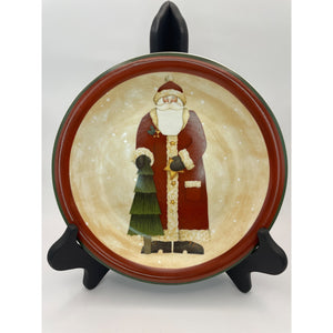 Debbie Mumm Zak Designs Folk Art Santa Decorative Plates - Set of 4