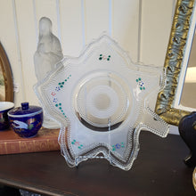 Load image into Gallery viewer, Vintage Glass Maple Leaf LE Smith Clear &amp; Frosted Hand Painted Serving Tray