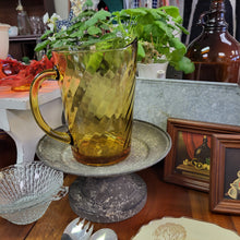 Load image into Gallery viewer, Hazel Atlas Amber Gold Glass Swirl Optic Pitcher
