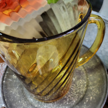 Load image into Gallery viewer, Hazel Atlas Amber Gold Glass Swirl Optic Pitcher