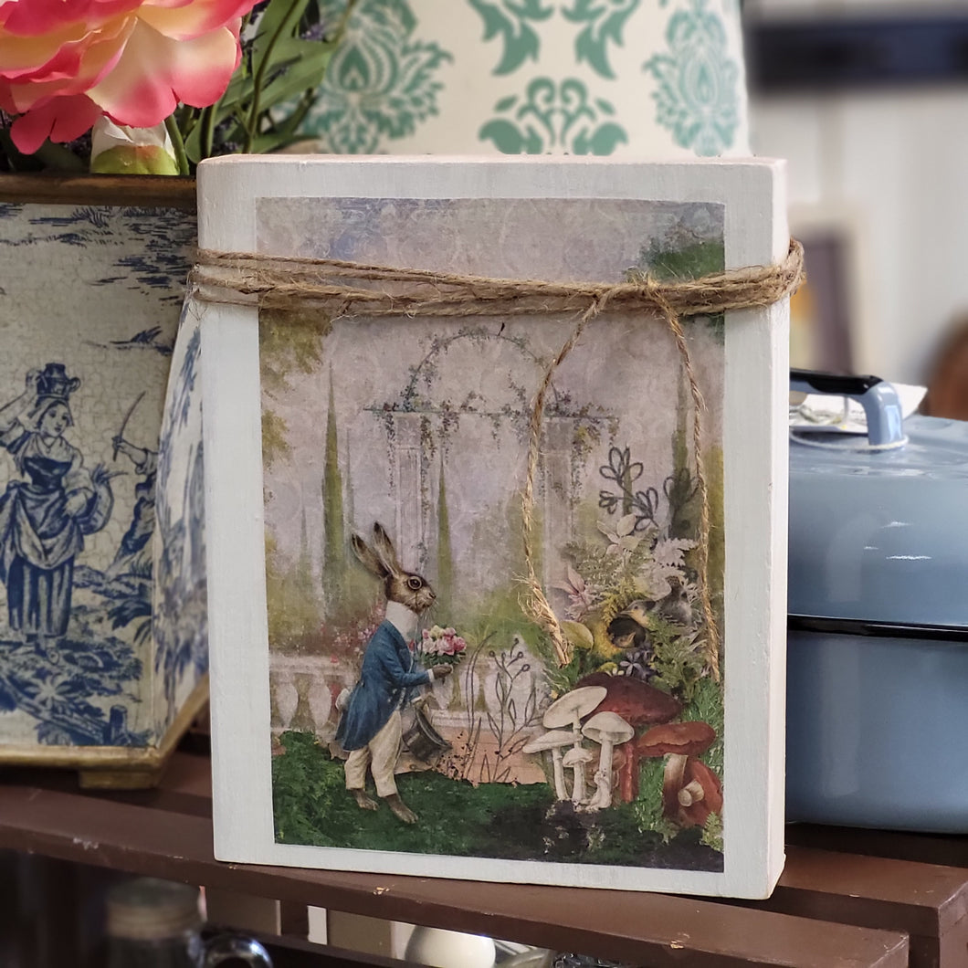 Gentleman Bunny Shelf Sitter Decor