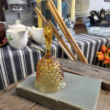 Load image into Gallery viewer, Vintage Amber Glass Hobnail Bell by Fenton