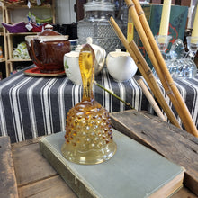 Load image into Gallery viewer, Vintage Amber Glass Hobnail Bell by Fenton