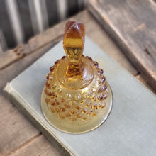 Load image into Gallery viewer, Vintage Amber Glass Hobnail Bell by Fenton
