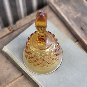 Vintage Amber Glass Hobnail Bell by Fenton