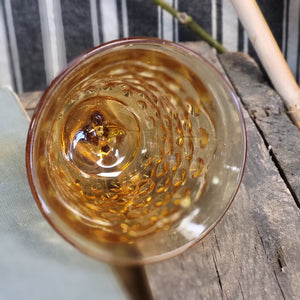 Vintage Amber Glass Hobnail Bell by Fenton