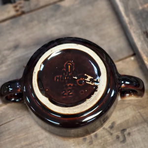 Pfaltzgraff Sugar Dish - Gourmet Brown Drip Glaze Stoneware No Lid Design