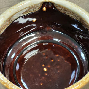 Pfaltzgraff Sugar Dish - Gourmet Brown Drip Glaze Stoneware No Lid Design