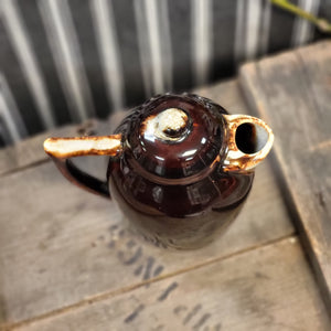 Vintage Pfaltzgraff Oil Cruet, Handled Gourmet Brown Drip Glaze