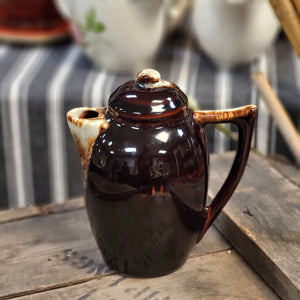 Vintage Pfaltzgraff Oil Cruet, Handled Gourmet Brown Drip Glaze