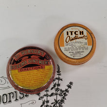 Load image into Gallery viewer, Vintage Pharmacy Advertising Tins - 2 Pieces