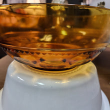 Load image into Gallery viewer, Vintage Indiana Glass Amber Kings Crown Thumbprint Serving Bowl - Mid-Century Decor
