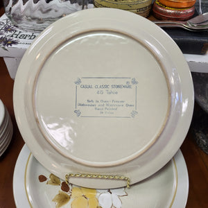 Jepcor International Casual Classic Stoneware Tahoe Pattern Hand Painted Dinner Plates - Set of 6 Made in Korea